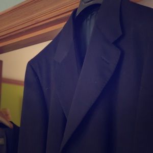 Men’s Saks cashmere full-length coat, dark navy